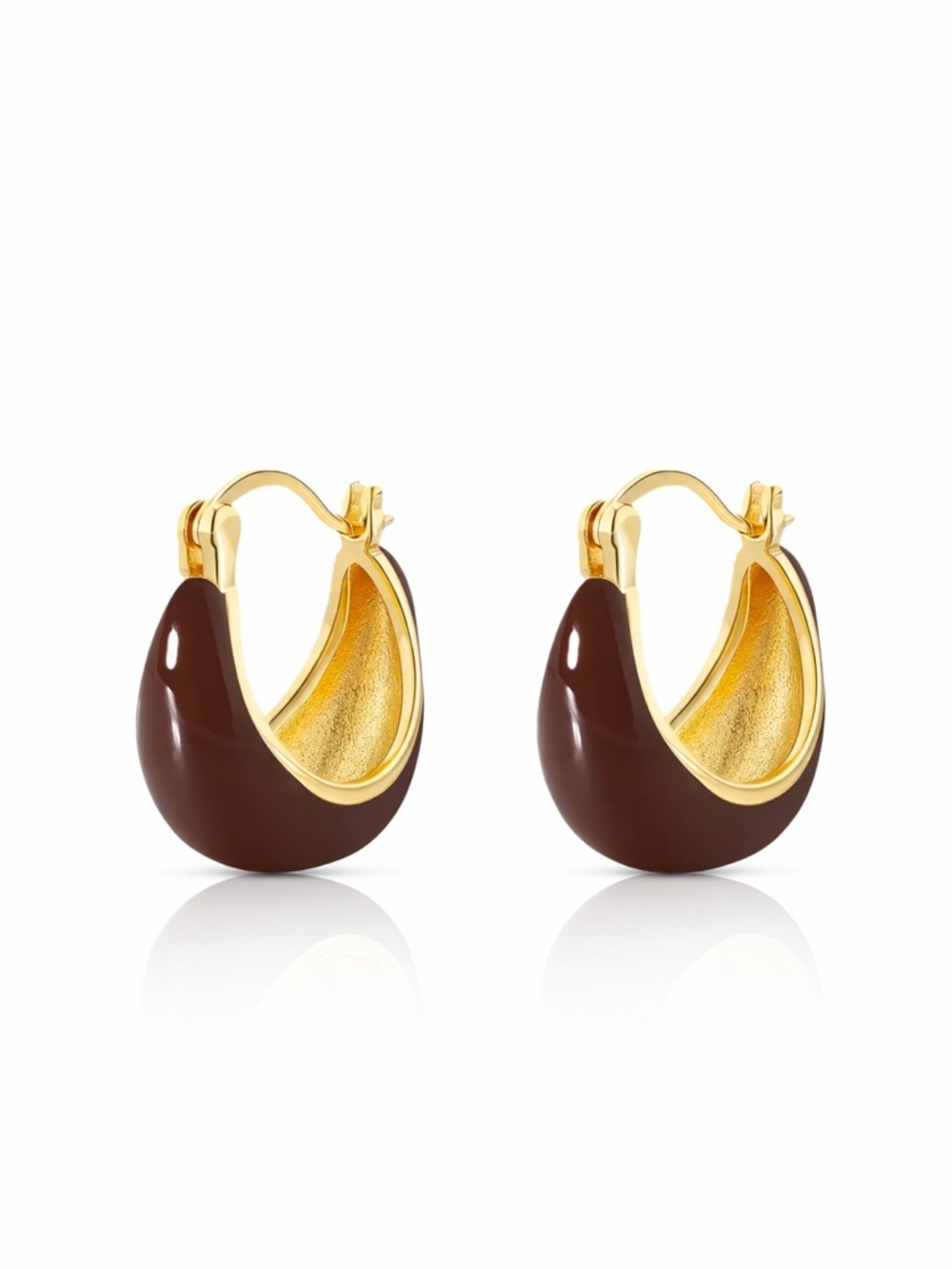 Cutest Brown Enamel Earrings